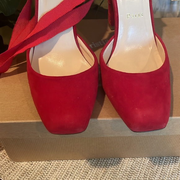 SALE TODAY Christian louboutin Red Ballerina heels size 38.5 woman’s 7-8 - Picture 2 of 7